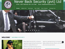 Tablet Screenshot of neverbacksecurity.com